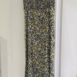 Zara LINEN BLEND FLORAL PRINT DRESS